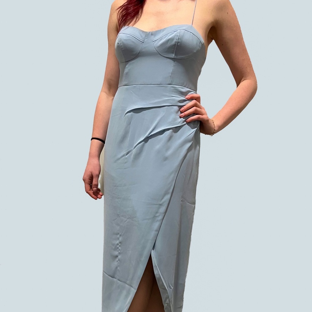 Anthropologie light blue midi dress